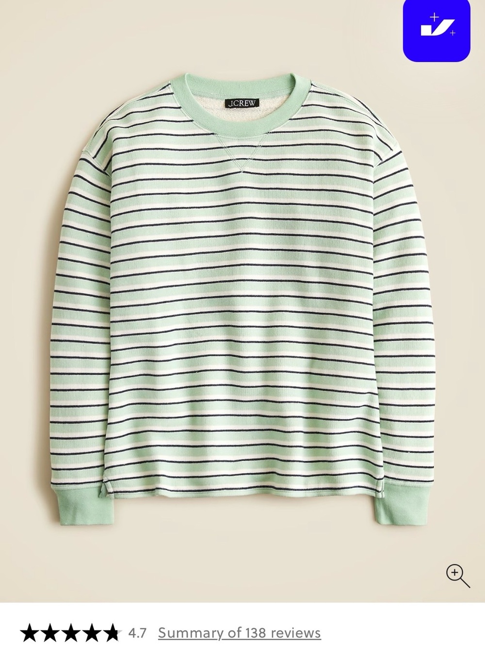 New/tag J.Crew Heritage Terry Sweatshirt-S
